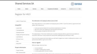 Register for HR21 | Shared Services SA