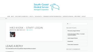 HR3 Kiosk – Staff Login | South Coast Medical Service Aboriginal ...