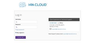 HRA Cloud: Login