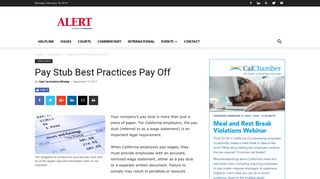 Pay Stub Best Practices Pay Off - CalChamber Alert