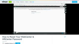 How to Reset Your WebCenter & HRCenter Password on Vimeo