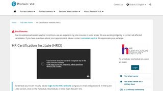 HR Certification Institute (HRCI) - Pearson VUE