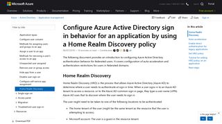Configure sign-in auto-acceleration for an application using a Home ...