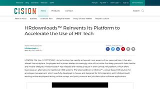 CNW | HRdownloads™ Reinvents Its Platform to Accelerate the Use of ...