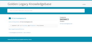 HR Hub Knowledgebase link – Golden Legacy Knowledgebase