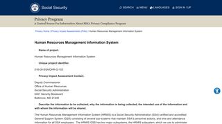 Human Resources Management Information System - Social Security