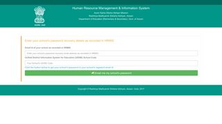 Enter your school's password recovery details as recorded in HRMIS