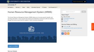 HRMS - University IT - University of Rochester