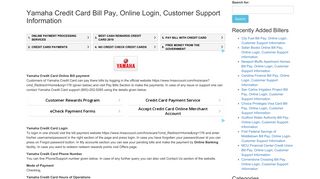 Yamaha Credit Card Bill Pay, Online Login, Customer Support ...