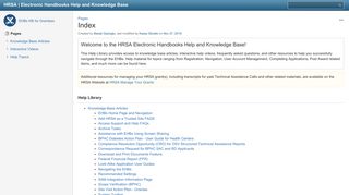 HRSA Electronic Handbooks Knowledge Base