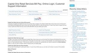 Capital One Retail Services Bill Pay, Online Login, Customer ...