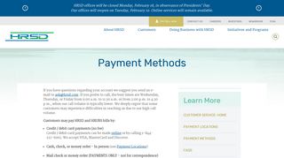 Payment Methods | HRSD.com