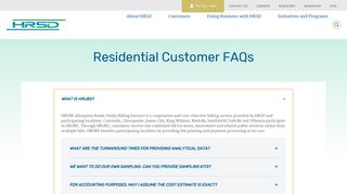 Residential Customer FAQs | HRSD