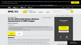On the differential planar distance measurement of HRSI images
