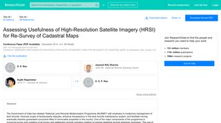 Assessing Usefulness of High-Resolution Satellite Imagery (HRSI)