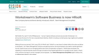 Workstream's Software Business is now HRsoft - PR Newswire