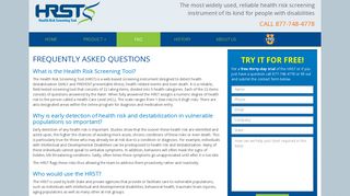 FAQ | Health Risk Screening Inc