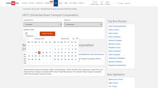 HRTC (Himachal Road Transport Corporation) Online Bus Ticket ...