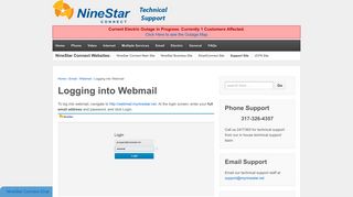 Logging into Webmail | NineStar Connect Tech Support