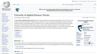 University of Applied Sciences, Worms - Wikipedia