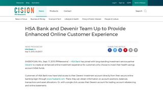 HSA Bank and Devenir Team Up to Provide Enhanced Online ...