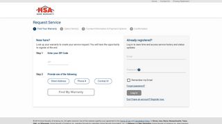 Request Service - HSA Home Warranty
