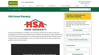 HSA Home Warranty - Howard Hanna