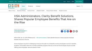 HSA Administrators, Clarity Benefit Solutions, Shares Popular ...