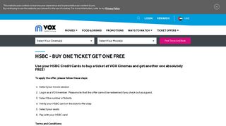 HSBC Bank Card Cinema Offer | HSBC Movie Ticket Deals | VOX ...