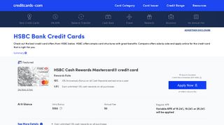 HSBC Bank Credit Cards | CreditCards.com