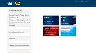 Best Buy Credit Card: Registration Verification - Citibank