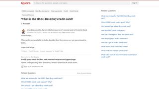 What is the HSBC Best Buy credit card? - Quora