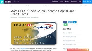 Most HSBC Credit Cards Become Capital One Credit Cards