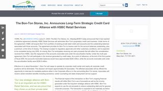 The Bon-Ton Stores, Inc. Announces Long-Term Strategic Credit Card ...