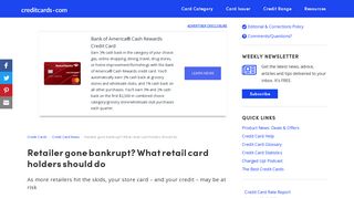 Retailer gone bankrupt? What retail card holders ... - Credit Cards