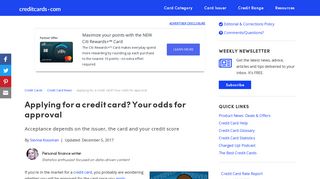 Applying for a credit card? Your odds for approval - CreditCards.com