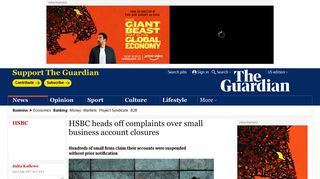 HSBC heads off complaints over small business account closures ...