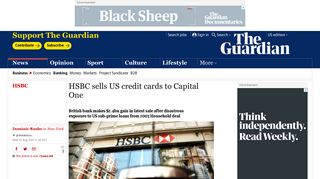 HSBC sells US credit card business to Capital One - The Guardian