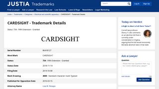 CARDSIGHT Trademark Application of HSBC Holdings plc - Serial ...