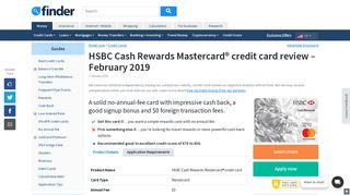 HSBC Cash Rewards Mastercard® credit card - Finder.com