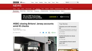 HSBC closing Britons' Jersey accounts amid ID checks - BBC News