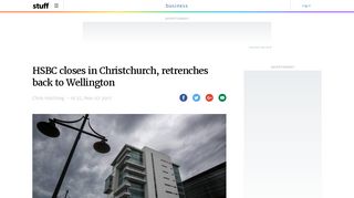 HSBC closes in Christchurch, retrenches back to Wellington | Stuff.co.nz