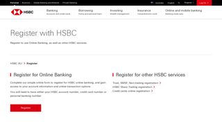 Register for HSBC Online Banking - HSBC AU