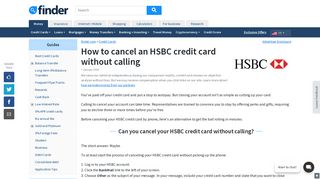 Can you cancel a HSBC credit card without calling? | finder.com