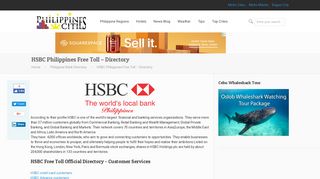 HSBC Philippines Free Toll - Directory | Philippines Cities