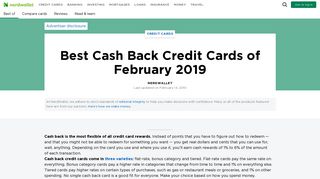 Best Cash Back Credit Cards of January 2019 - NerdWallet