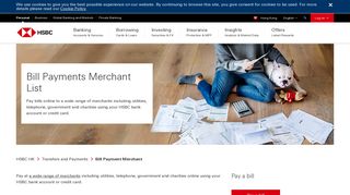 Bill Payment Merchant List - HSBC HK