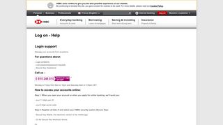 Do you need help logging on ? Log on - Help | HSBC