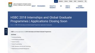 HSBC 2018 Internships and Global Graduate Programmes - FBE.HKU