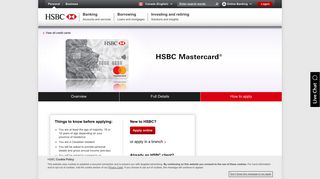 MasterCard Application, HSBC MasterCard | HSBC Canada